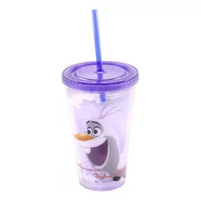 Copo Com Canudo Olaf Frozen 450ml Acrílico Disney