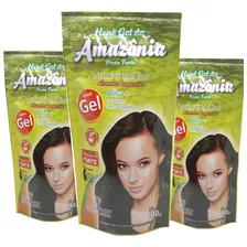 Kit C/ 3un Henê Da Amazônia Em Gel Preto Forte 180g Div Dama