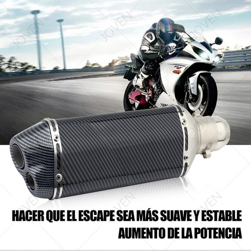 Silenciador Moto De Deportivo Doble Agujero Escape 38-51mm Foto 7