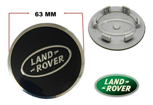 Kit 4 Centros De Rin Range Rover Velar 2018 Negro/crom 63 Mm Foto 2