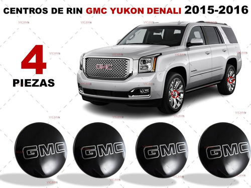 Kit 4 Centros De Rin Gmc Yukon Denali 15-16 Negro/crom 83 Mm Foto 2