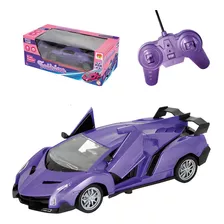 Carro De Controle Remoto Sem Fio Fashion Roxo Dm Toys