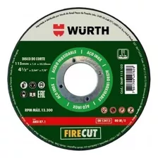 Disco Corte Wurth Acero Inox Fire Cut 4 1/2 X 1mm