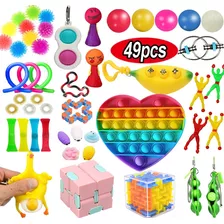 49pcs/set Fidget Push Pop It Brinquedos Sensoriais Caixa De