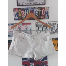 Short Blanco Semielastizado Mujer