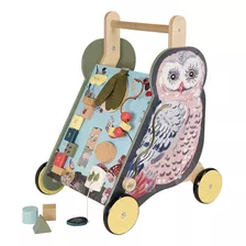 Manhattan Toy Wildwoods Owl Carro De Empuje De Madera Con Cl