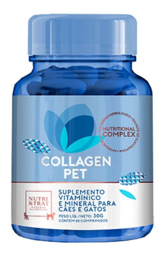 Collagen Pet Suplemento Cães E Gatos 30g C/ 60 Comprimidos