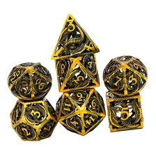 Dnd Metal Dice Dragon Set 7 Rpg Dice D&d Sólido