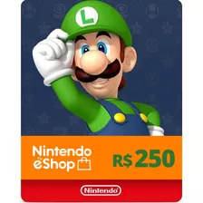 Cartão Nintendo Switch 3ds Wii U Eshop Brasil R$ 250 Reais