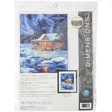 Kit De Punto De Aguja, Winter Sky Cabin, 11&#39;&#39; X...