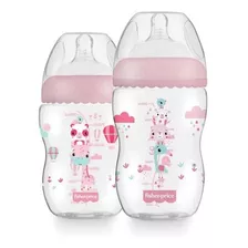 Kit 2 Mamadeiras First Moments Rosa 270/330ml Fisher Price