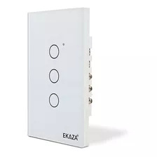 Interruptor Touch 3 Botões Branco Wifi+bte Ekaza