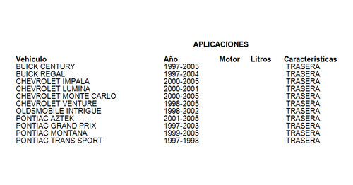 Maza Trasera Chevrolet Monte Carlo 2000-2005 Gm Parts Foto 4