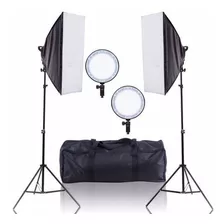 Kit Estúdio Iluminador Led Circular 126 Softbox 50x70cm 600w