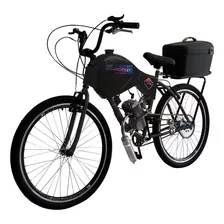 Bicicleta Motorizada 80cc Carenada Cargo Rocket Cor Preto Cadillac