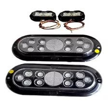 Kit Lanterna Led Cristal P/ Carretinha + 2 Luz De Placa 12v