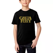 Camiseta Infantil Show Greta Van Fleet Banda Hard Rock Logo