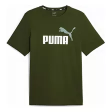 Camiseta Puma Essentials Colour Logo Masculina - Verde Oliva