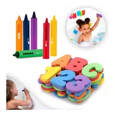 Kit Brinquedo Para Banho 36 Letras Em Eva Com Lápis Colorir