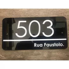 Numero Para Casas, Placa Em Acrílico Preto, Personalizado