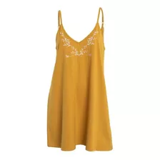 Mini Vestido Strap Mustard