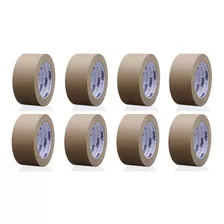 8 Rolos Fita Adesiva Kraft Papel Crepado 45 Mmx50 Mts Alpack