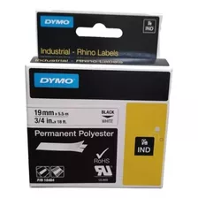 Cinta Industrial Rhino Dymo 19mm X 5.5m Poliéster B/n