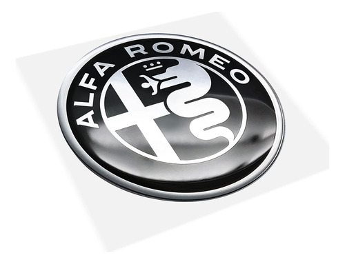 Adhesivo 3d Alfa Romeo Logo, Blanco Y Negro, 1.890 In Foto 2