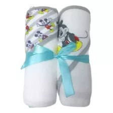 Pacote Com 2 Tolhas Com Capuz Cinza C/ Branco Disney Baby