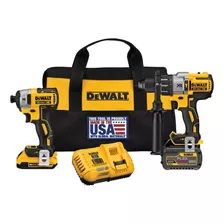 Combo Rotomartillo Y Llave De Impacto 20v Flexvolt Dewalt Color Amarillo