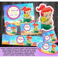 Kit La Sirenita Baby Ariel Candy Bar Editable