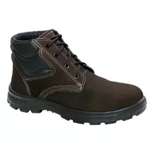 Bota Botina De Segurança Masculina Couro Nobuck Bico Pvc Ca