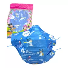 Cubrebocas Adulto Tricapa Mickey Diseños C/10 Pzas