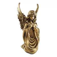 Estatueta Anjo Rezando - Em Resina Cor Dourado