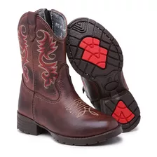 Bota Country Texana Infantil Masculina Menino Couro 100% Top