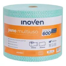 600 Panos Multiuso Perfex 20x40cm Inoven Rolo 240m Limpeza Cor Verde