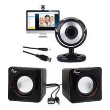 Kit Webcam Com Microfone Embutido Com Caixa Som-pc-notebook
