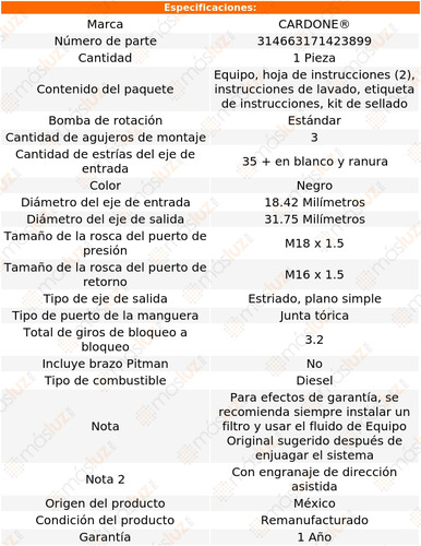 (1) Caja Direccin Hidrulica K2500 8 Cil 6.5l 92/95 Foto 4