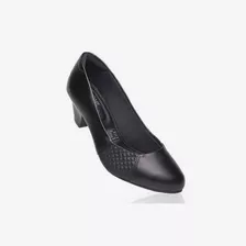 Zapato Vestir Dama Negro Super Confort Taco 5 Cm