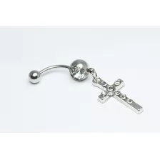 Piercing Ombligo Cruz Plateado Vintage Envío Gratis Pie102