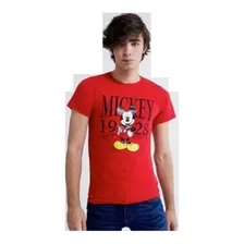 Playera Disney Dis6 Mikey Rojo Original Msi