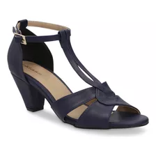 Sandalia Tacón 6 Cm Casual Dama Azul 031-86