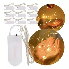 10 X Guirnalda Hilo Alambre Miniled Calido Pilas 3mts Deco