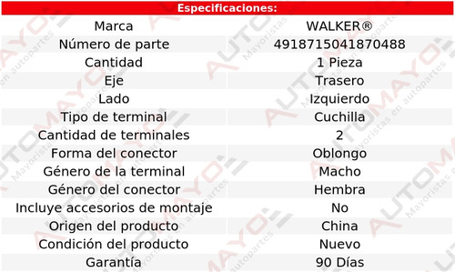 Un Sensor Abs Trasero Walker Beetle 5 Cil 2.5l 12-14 Foto 5