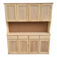 Alacena De Madera Cocina Muebles 8 Puertas Color Blanco