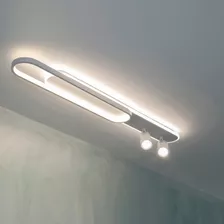 Lustre De Teto Moderno Luminária Plafon Com Spot Led 3 Em 1 