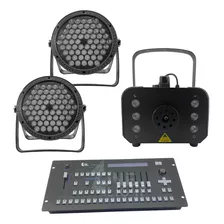 Kit 2 Par Led 3 Em 1 + Máq. De Fumaça 1200w + Mesa Pilot