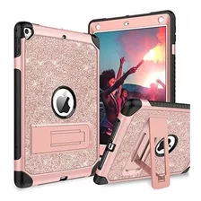 Funda Para iPad 9.7 Pulgadas 2018 Rosa Glitter Con Soporte