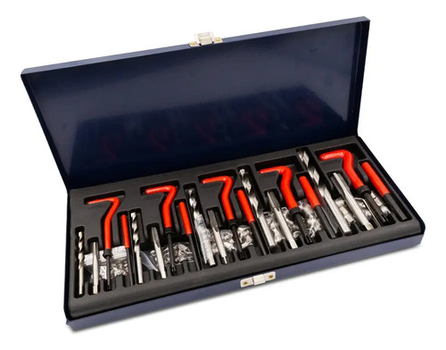 Kit Reparador Roscas Insertos Machos Mechas X 131 Pzs Bremen Cod. 6655 Dgm Rojo