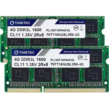 Memoria Ram Timetec 8 Gb ( 2 X 4 Gb ) 1600 Mhz Cl11